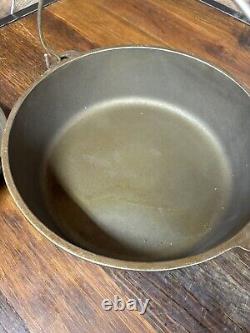 Vintage Lodge non marqué #12 CO D USA Pot en fonte Camp Dutch Oven avec couvercle à trois pieds