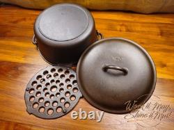 Vollrath #8 Faitout en Fonte Rétro Rénové 3 Pièces (Base, Trépied, Couvercle)