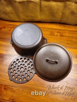 Vollrath #8 Faitout en Fonte Rétro Rénové 3 Pièces (Base, Trépied, Couvercle)