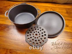 Vollrath #8 Faitout en Fonte Rétro Rénové 3 Pièces (Base, Trépied, Couvercle)