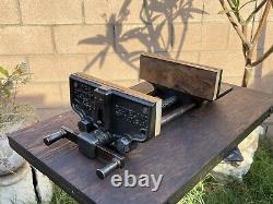 Vtg. Colombie 3-cd 10'' Jaw Woodworking Vise Cast Iron Vice 34 Lbs Cleveland, Oh