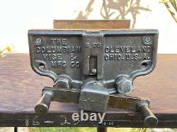 Vtg. Colombie 3-cd 10'' Jaw Woodworking Vise Cast Iron Vice 34 Lbs Cleveland, Oh