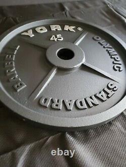 York Barbell 45 Lb Olympic Weight Plates Paire- Toute Nouvelle Excellente Qualité